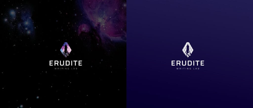 Euridite Logo Concept 1 with color background Designed by Asia Media