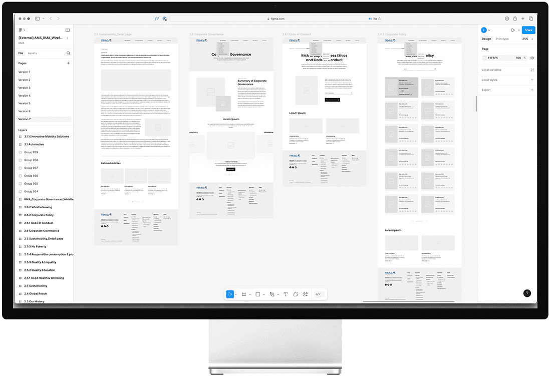 RMA Wireframe Mockup 1