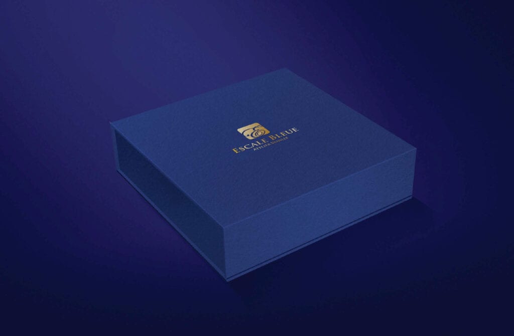 Vanilla Box Packaging Design for Escale Blue by Asia Media Branding Agency in Bangkok